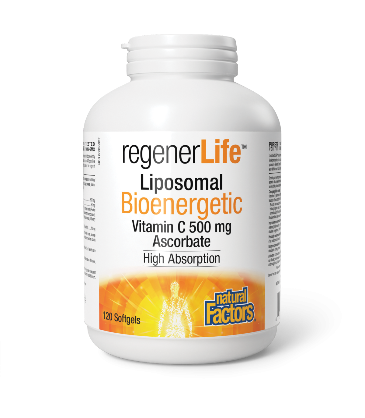 Natural Factors RegenerLife Liposomal Bioenergetic Vitamin C 500 mg 120 Softgels | Unbeatable Prices, Daily Deals | VITASHOP