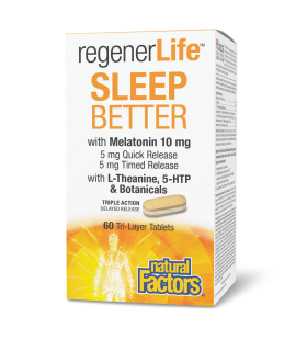 Natural Factors RegenerLife Sleep Better 60 Tri-Layer Tablets | Unbeatable Prices, Daily Deals | VITASHOP
