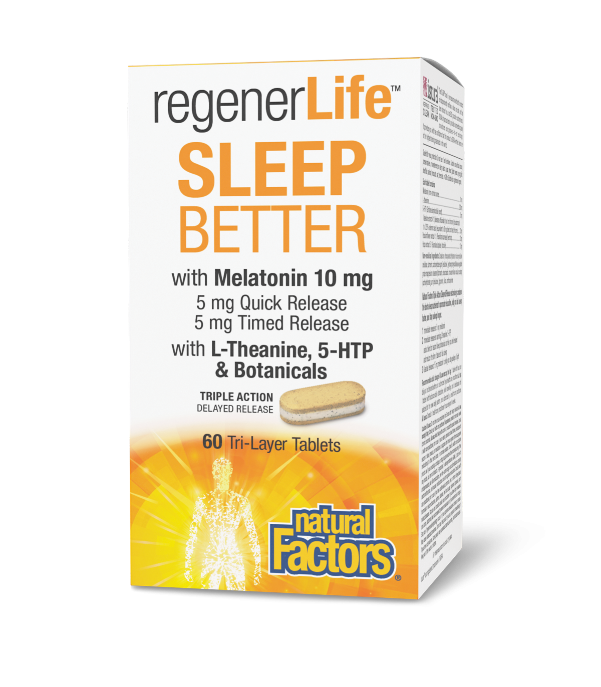 Natural Factors 내추럴 팩터스 ReenerLife Sleep Better 60 3층 정제 | 매일 업데이트되는 특가 상품 | VITASHOP
