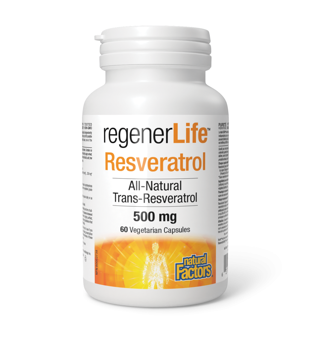 Natural Factors RegenerLife Resveratrol 500 mg 60 Vegetarian Capsules | Unbeatable Prices, Daily Deals | VITASHOP