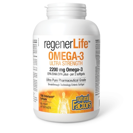 Natural Factors RegenerLife Omega-3 Ultra Strength 2200 mg 150 Enteripure Softgels | Unbeatable Prices, Daily Deals | VITASHOP
