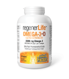RegenerLife Omega-3+D Ultra Strength 2200 mg / 1000 IU 150 Enteripure Softgels
