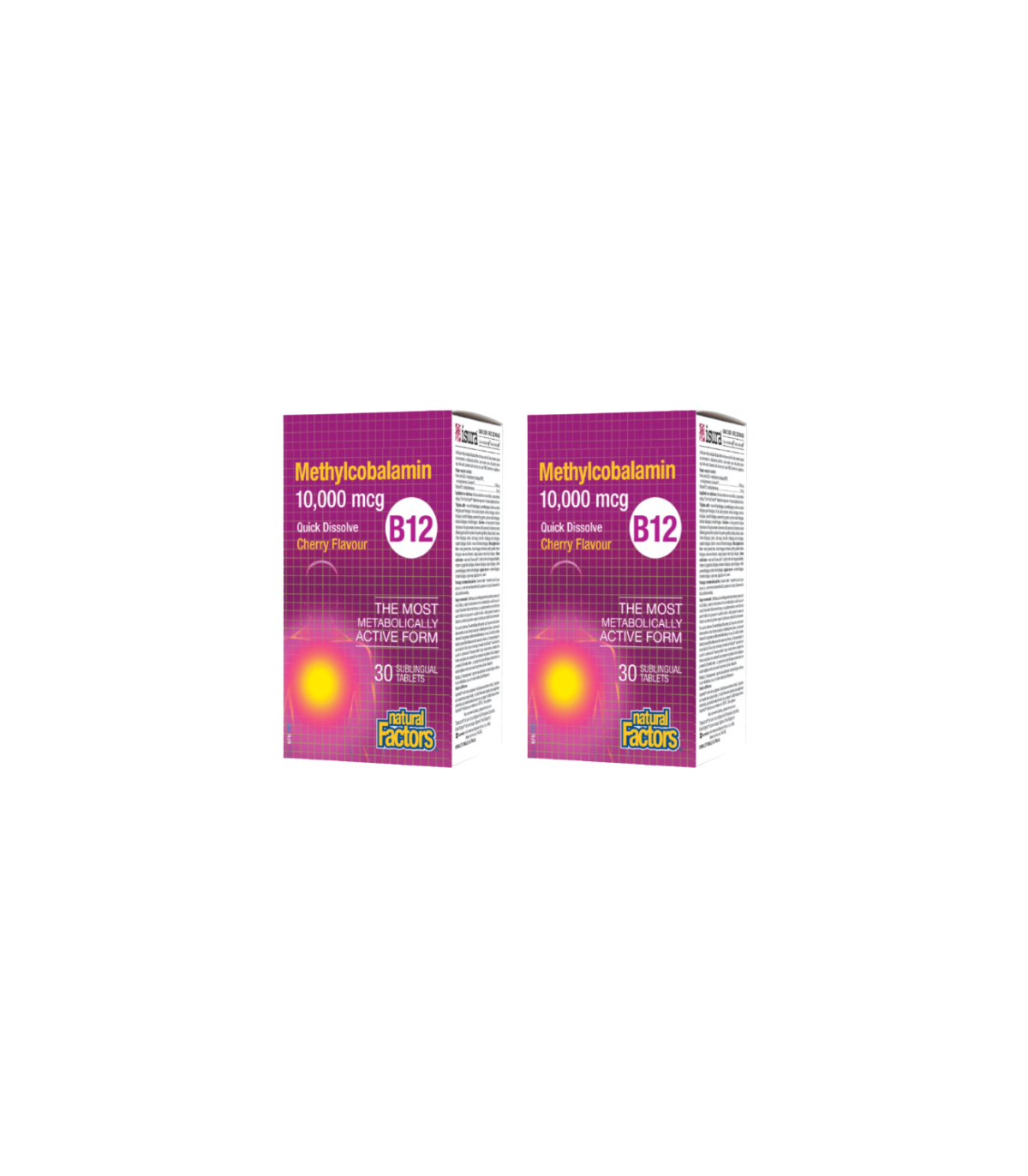 Natural Factors [2 for Deal] 내추럴 팩터스 B12 Methylcobalamin 10000 mcg 체리 맛, 설하정 30정 | 매일 업데이트되는 특가 상품 | VITASHOP