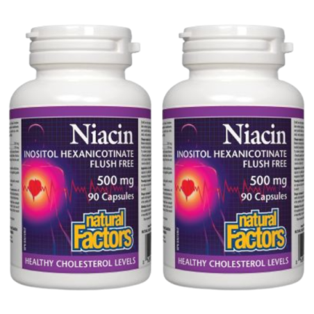 Niacine Inositol Hexanicotinate 500 mg, 90 Capsules | Safest & Easiest Shopping Vitamins Online | VITASHOP