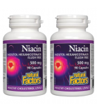 Natural Factors [2 for Deal] 내추럴 팩터스 나이아신 이노시톨 헥사니코티네이트 500 mg, 90 캡슐 | 매일 업데이트되는 특가 상품 | VITASHOP