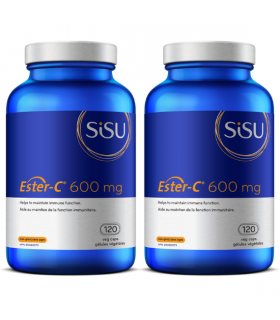 SISU [2 for Deal] 시수 Ester-C 600 mg, 120 식물성 캡슐 | 매일 업데이트되는 특가 상품 | VITASHOP