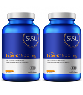 SISU [2 for Deal] 시수 Ester-C 600 mg, 120 식물성 캡슐 | 매일 업데이트되는 특가 상품 | VITASHOP