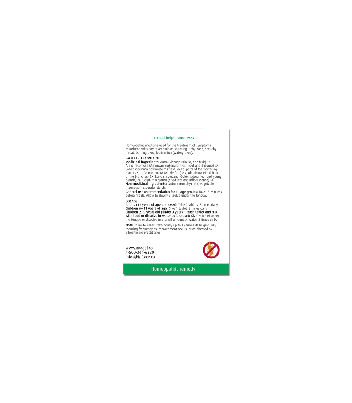 A. Vogel Allergy Relief - Junior 120 Tablets | 每天不同折扣, 全网最低价格 | 种类齐全的保健品店铺 VITASHOP, 只有你想不到, 没有你买不到 !