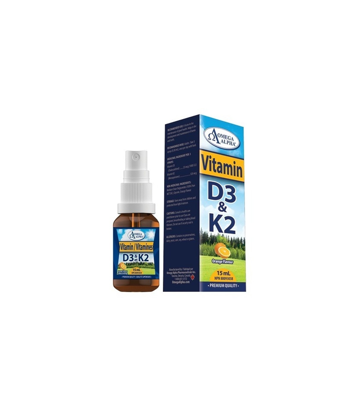 Omega Alpha Vitamin D3 & K2 Spray Orange 15 ml | Unbeatable Prices, Daily Deals | VITASHOP