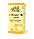 Natural Factors 내추럴 팩터스 SunVitamin D3 방울 2500 IU 15mL | 매일 업데이트되는 특가 상품 | VITASHOP