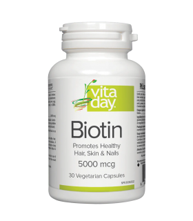 VitaDay 비타데이 비오틴 5000mcg - 30 식물성 캡슐 | 매일 업데이트되는 특가 상품 | VITASHOP