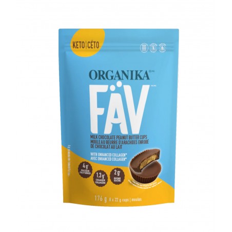 FAV Milk Chocolate Peanut Butter Cups with Enhanced Collagen 8 Cups Pouch