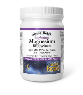 Natural Factors Stress Relax Nighttime Magnesium Bisglycinate 120 g | Unbeatable Prices, Daily Deals | VITASHOP