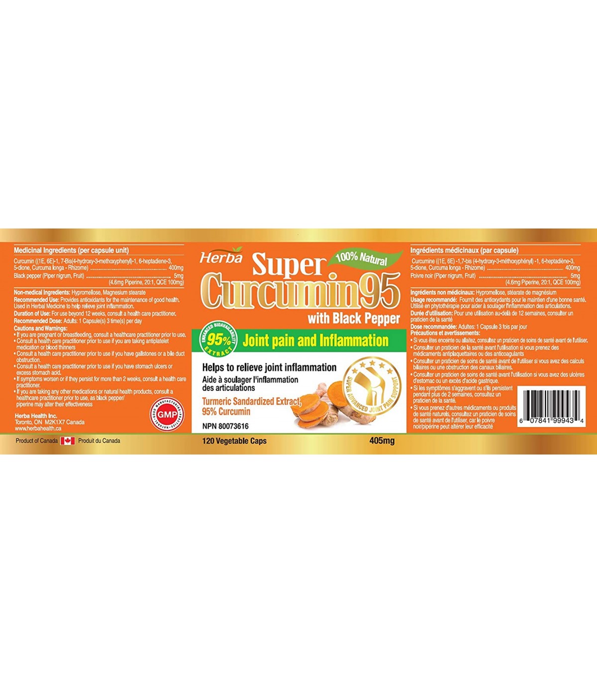 Herba Health Curcumin 95 120 Vegi Capsules | 每天不同折扣, 全网最低价格 | 种类齐全的保健品店铺 VITASHOP, 只有你想不到, 没有你买不到 !