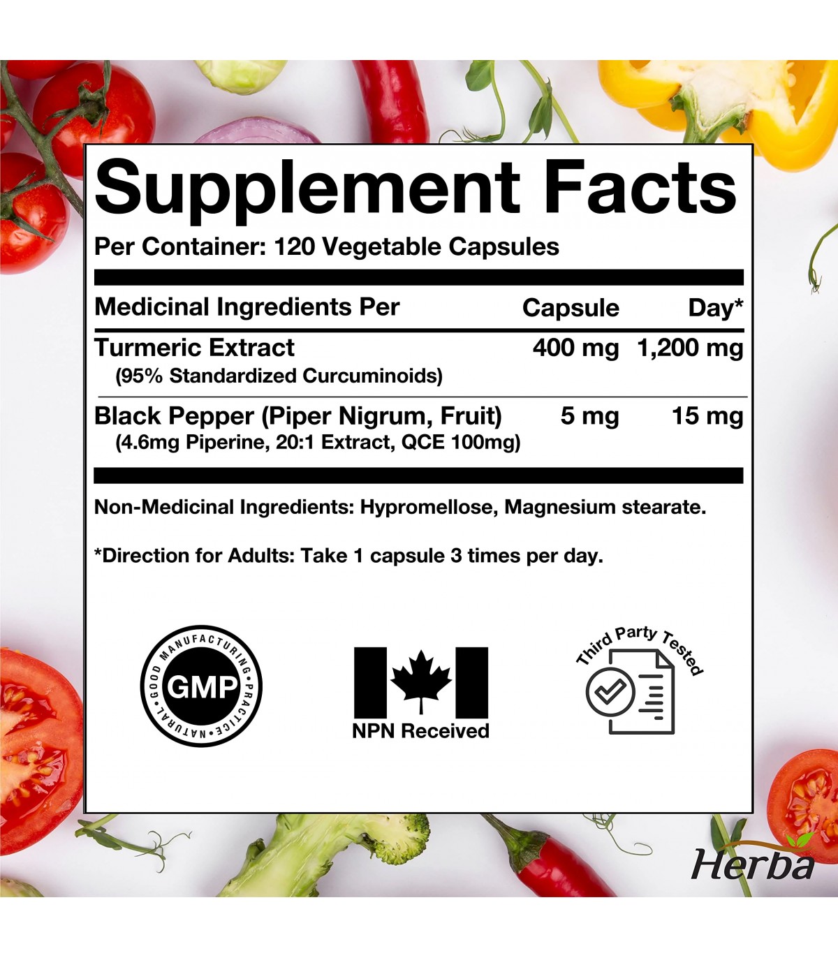 Herba Health Curcumin 95 120 Vegi Capsules | 每天不同折扣, 全网最低价格 | 种类齐全的保健品店铺 VITASHOP, 只有你想不到, 没有你买不到 !