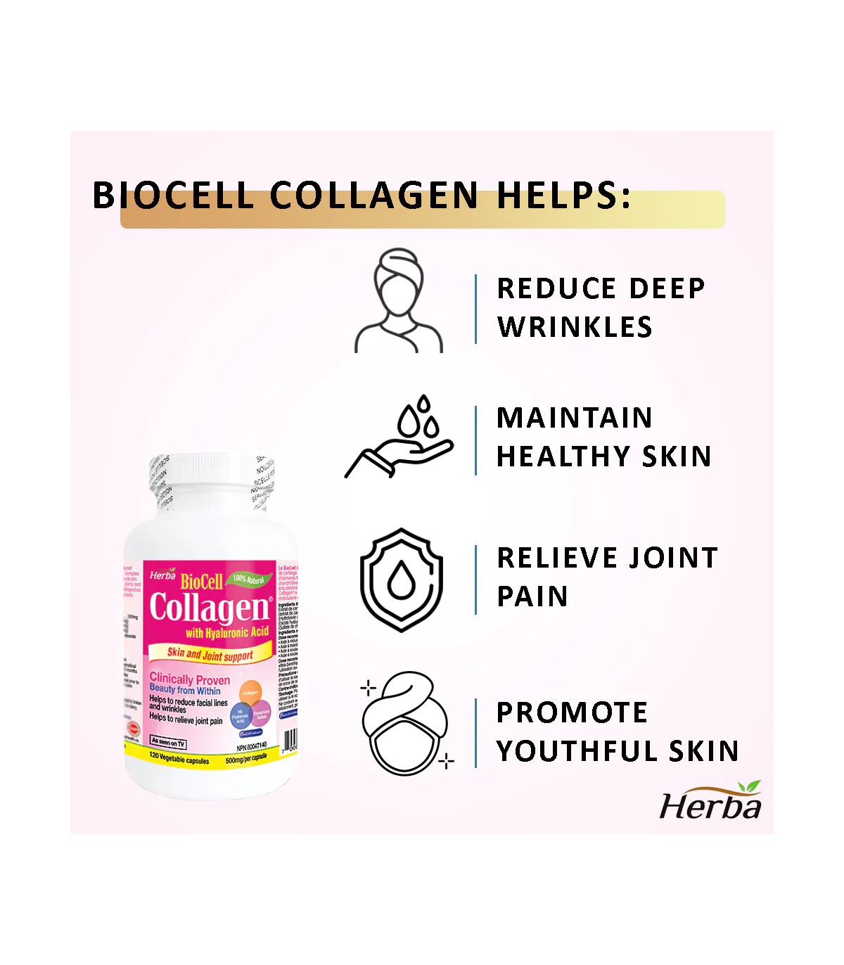 Herba Health 허바 헬스 바이오셀 콜라겐 120 식물성 캡슐 | 매일 업데이트되는 특가 상품 | VITASHOP