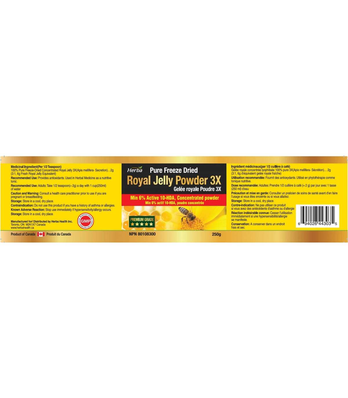 Herba Health Royal Jelly Powder 250 g | 每天不同折扣, 全网最低价格 | 种类齐全的保健品店铺 VITASHOP, 只有你想不到, 没有你买不到 !