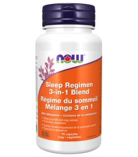 NOW Foods 睡眠制度 3-in-1 & Melatonin 3mg 90 vcaps (EXP DATE: Apr 1 2025)