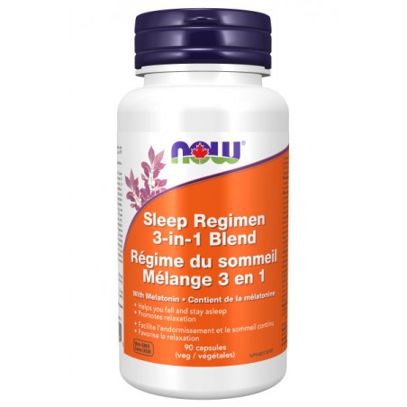 NOW Foods Sleep Regimen 3-in-1 & Melatonin 3mg 90 vcaps (EXP DATE : Apr 1 2025) | Unbeatable Prices, Daily Deals | VITASHOP