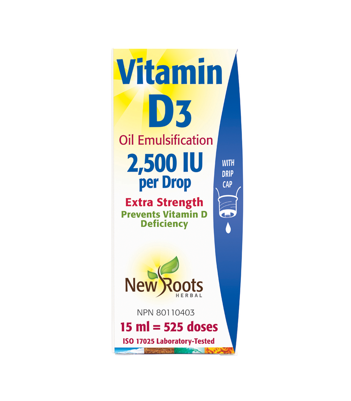 New Roots 뉴 루츠 비타민 D3 오일 한 방울당 2,500 IU 엑스트라 스트렝스 15mL | 매일 업데이트되는 특가 상품 | VITASHOP