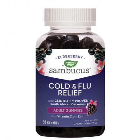 Nature's Way Sambucus Cold & Flu Relief Adult Gummy 60 Gummies | Unbeatable Prices, Daily Deals | VITASHOP