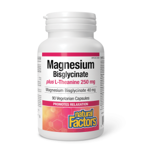 Natural Factors Magnesium Bisglycinate plus L-Theanine 250 mg 90 Vegetarian Capsules | Unbeatable Prices, Daily Deals | VITASHOP