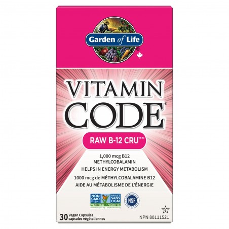 Garden of Life Vitamin Code Raw B-12 30 Vcaps | Unbeatable Prices, Daily Deals | VITASHOP