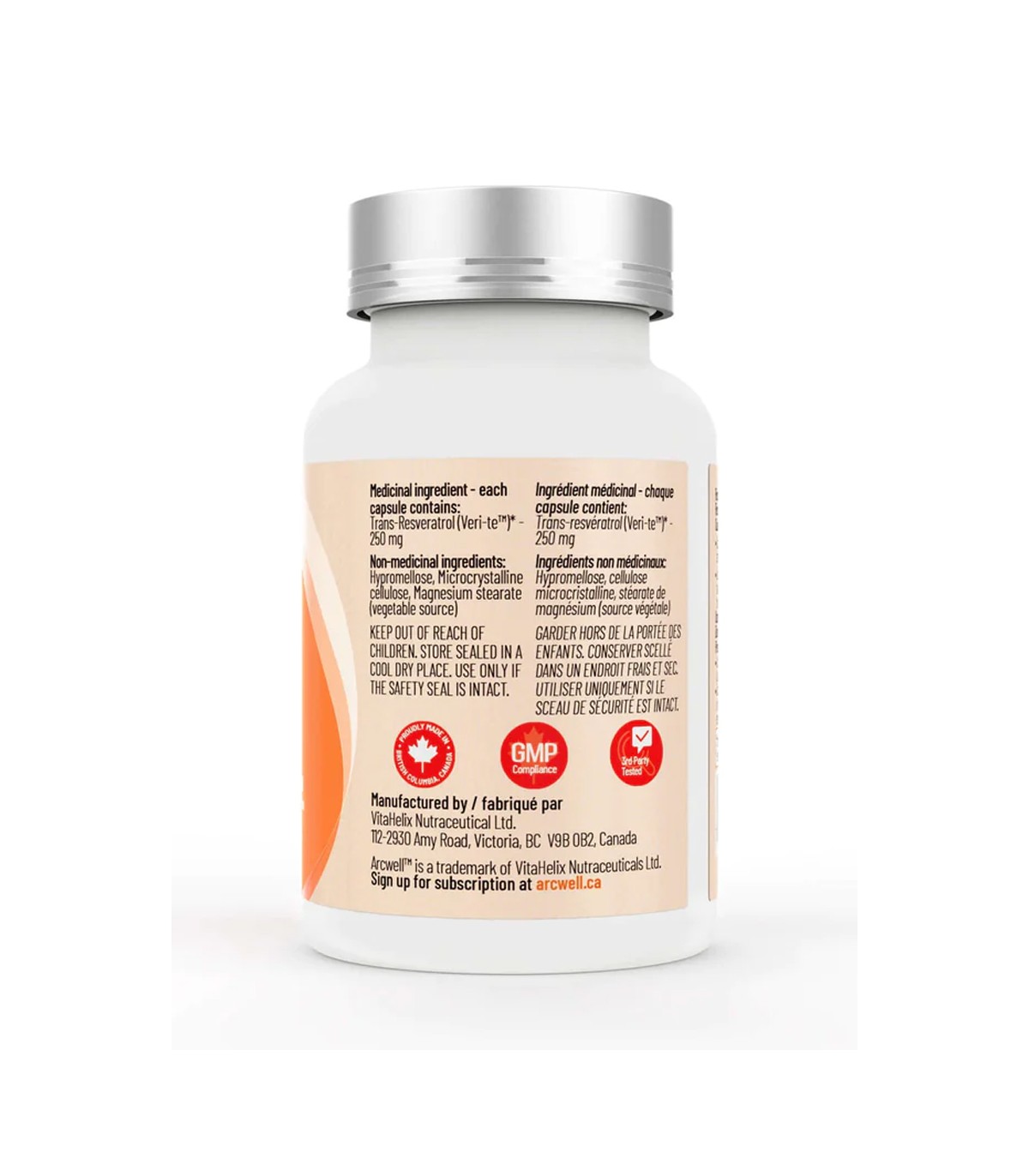 Arcwell 아크웰 트랜스-레스베라트롤 250mg 60캡슐 | 매일 업데이트되는 특가 상품 | VITASHOP