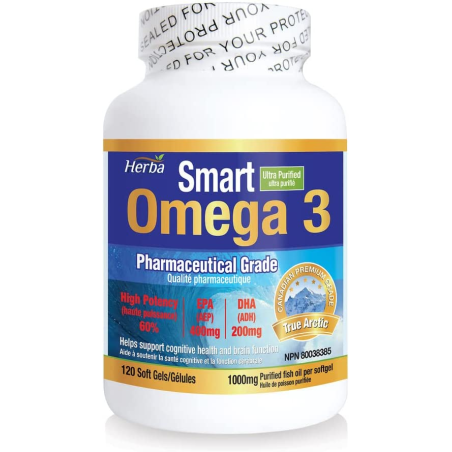 Herba Health Smart Omega 3 Fish Oil 1000 mg, 120 Softgels | Unbeatable Prices, Daily Deals | VITASHOP
