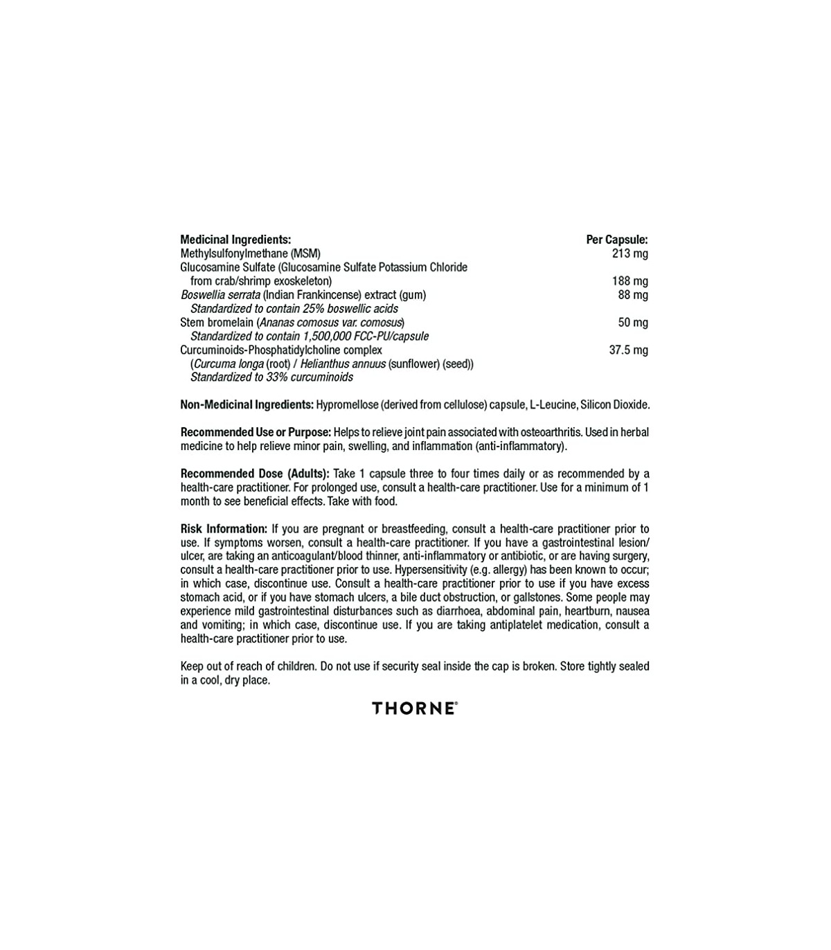 Thorne Research Joint Support Nutrients (formerly AR-Encap) 240 Capsules | Unbeatable Prices, Daily Deals | VITASHOP