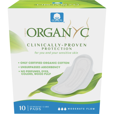 Organyc 오가니크 Organyc 유기농 중간 흐름 패드 10ct | 매일 업데이트되는 특가 상품 | VITASHOP