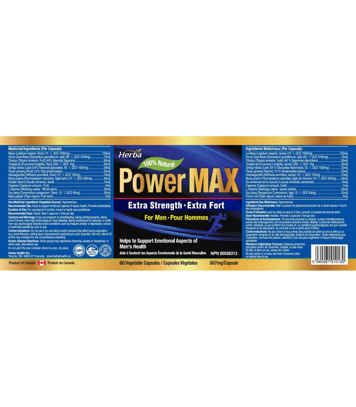 Herba Health Herba Power Max Testosterone Booster for Men - 60 Capsules | Unbeatable Prices, Daily Deals | VITASHOP