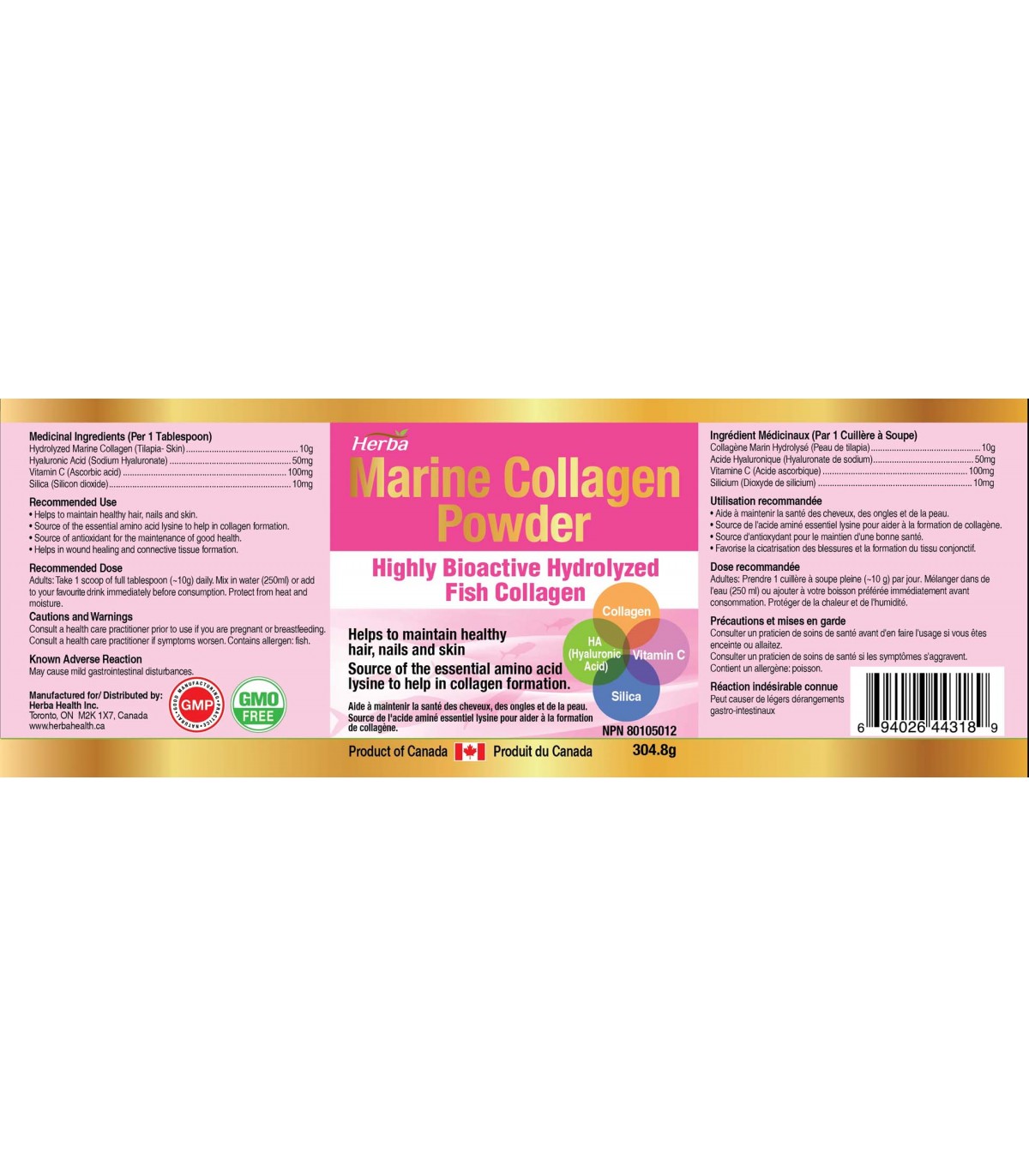 Herba Marine Collagen + Hyaluronic Acid 305 g | Vitashop