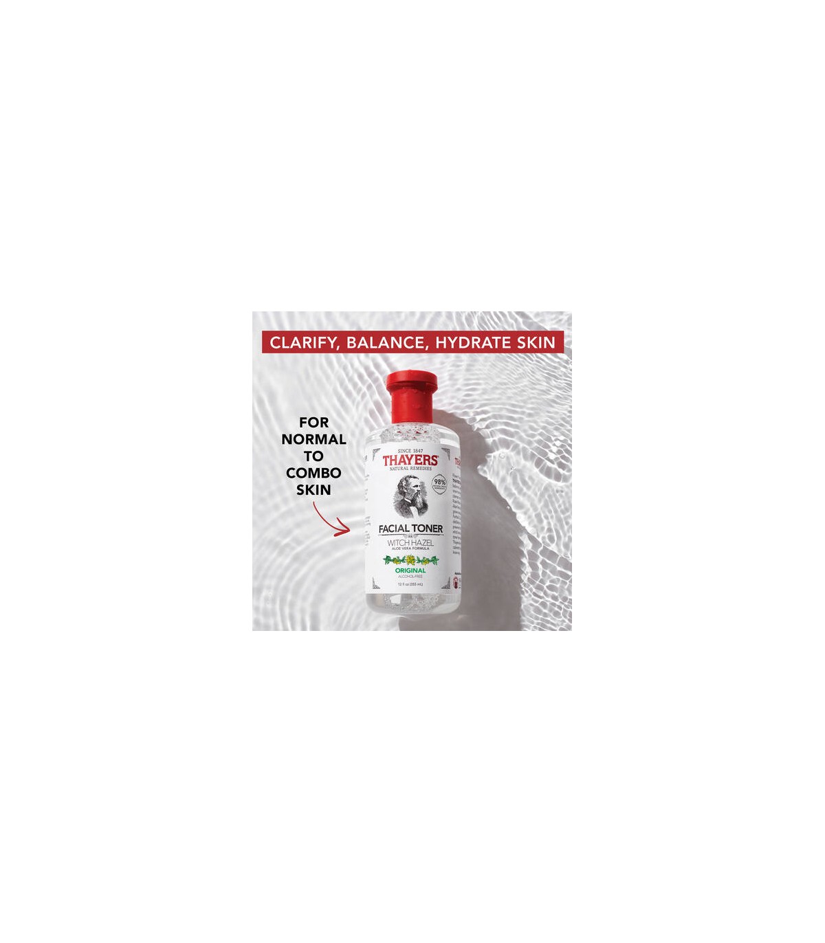 THAYERS copy of THAYERS Alcohol-Free Witch Hazel Rose Petal Face Toner Skin Care with Aloe Vera, Natural Gentle Facial Toner 355
