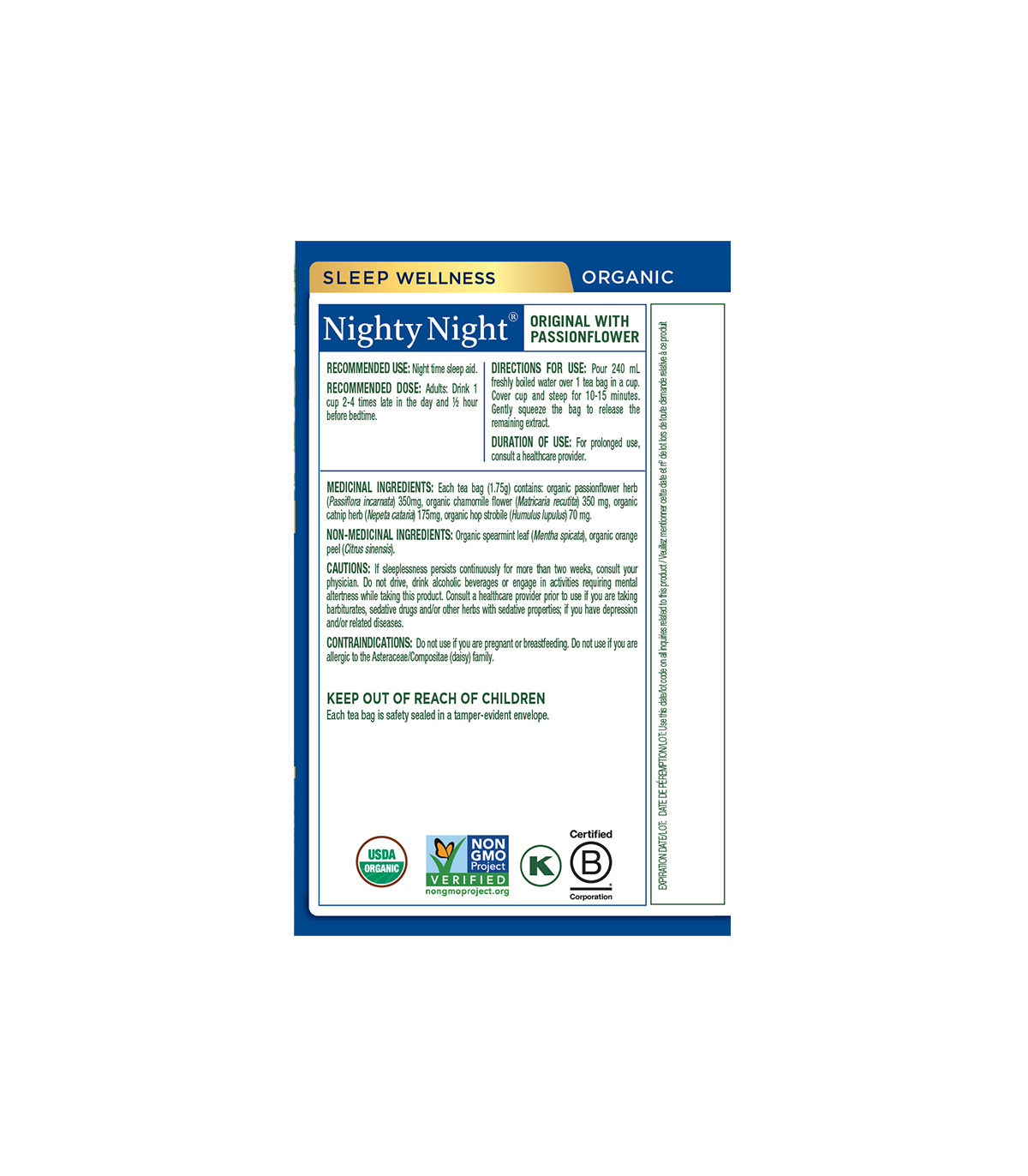 Traditional Medicinals Organic Nighty Night 20 Tea Bags | Unbeatable Prices, Daily Deals | VITASHOP