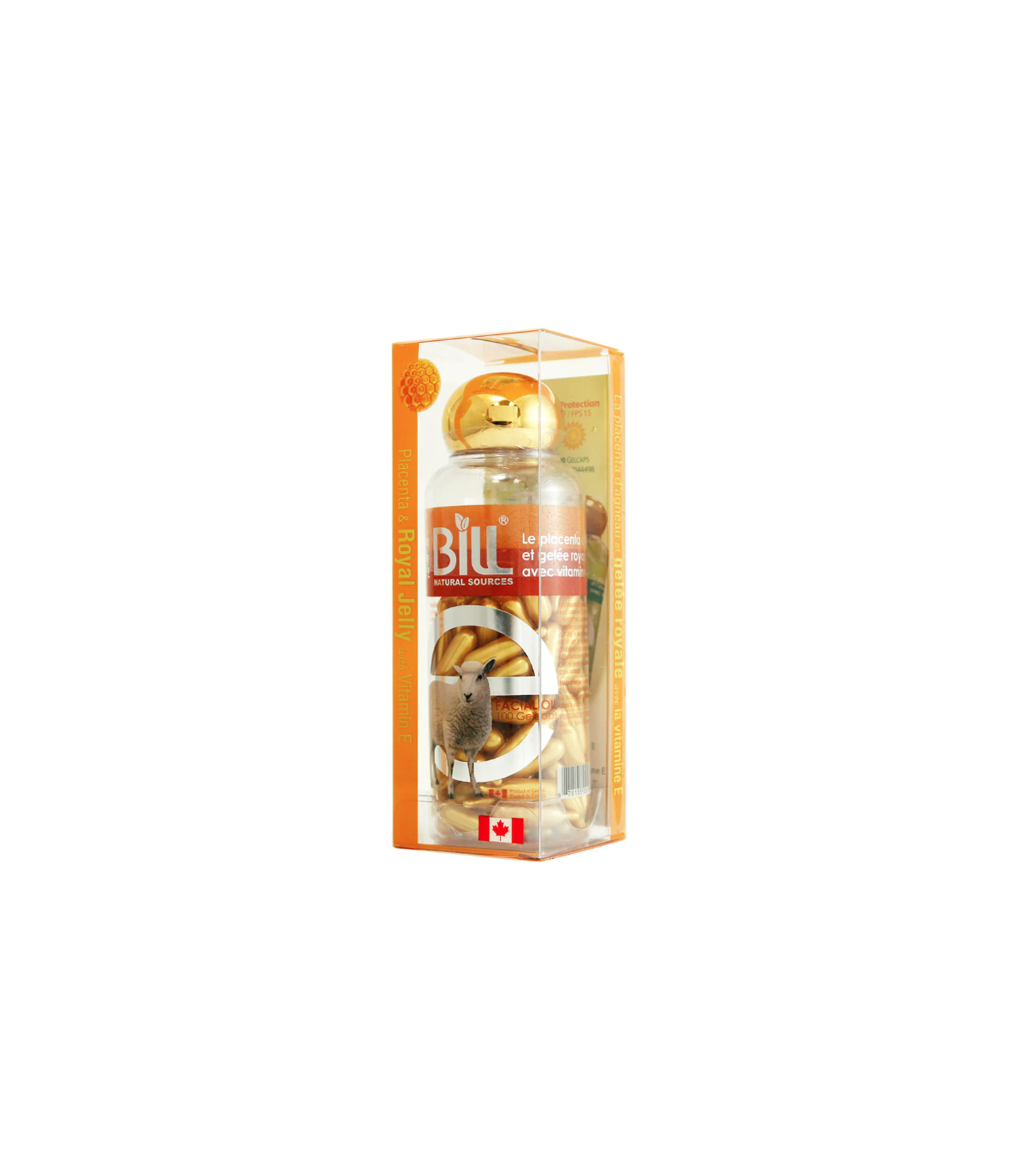 BILL Natural Sources Lamb Placenta Facial Moisturizer with Royal Jelly & Vitamin E Gelcaps (crème hydratante pour le visage à ba