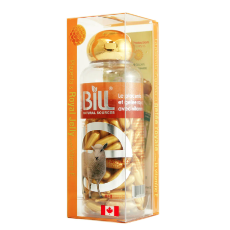 BILL Natural Sources Lamb Placenta Facial Moisturizer with Royal Jelly & Vitamin E Gelcaps (crème hydratante pour le visage à ba