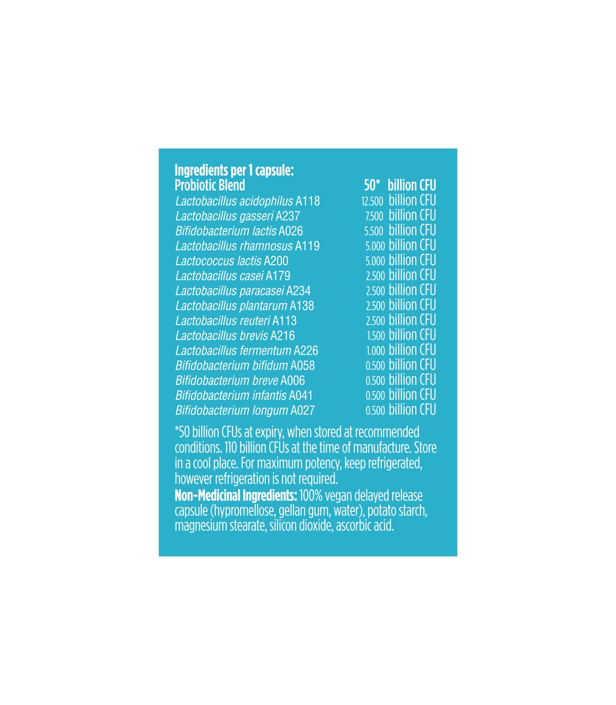 Advanced Gut Health Daily Probiotics pour les femmes, 50 milliards d'UFC