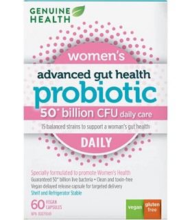 Genuine Health Advanced Gut Health Daily Probiotics for Women, 50 Billion CFU - 60 vcaps | Unbeatable Prices, Daily Deals | VITA