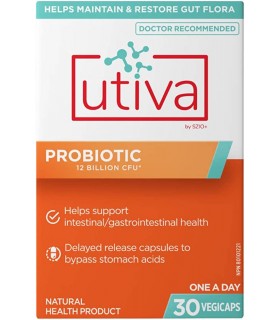 Utiva Utiva Probiotic Power 12 Billion CFU 30 Veggie Caps | Unbeatable Prices, Daily Deals | VITASHOP