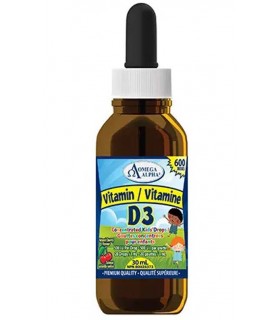 Omega Alpha Vitamin D3 500 IU Drops Kids Cherry 30 ml | Unbeatable Prices, Daily Deals | VITASHOP