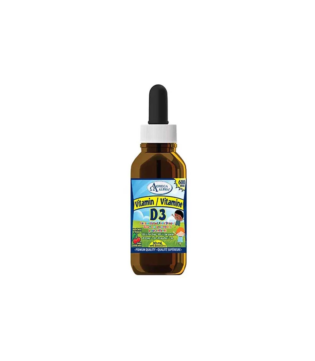 Omega Alpha Vitamin D3 500 IU Drops Kids Cherry 30 ml | Unbeatable Prices, Daily Deals | VITASHOP