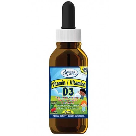 Omega Alpha Vitamin D3 500 IU Drops Kids Cherry 30 ml | Unbeatable Prices, Daily Deals | VITASHOP