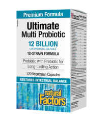 Natural Factors Ultimate Multi Probiotic 12 Billion Live Probiotic Cultures, 120 Vegetarian Capsules | 每天不同折扣, 全网最低价格 | 种类齐全的保健品