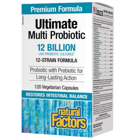 Natural Factors Ultimate Multi Probiotic 12 Billion Live Probiotic Cultures, 120 Vegetarian Capsules | 每天不同折扣, 全网最低价格 | 种类齐全的保健品