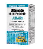 Natural Factors Ultimate Multi Probiotic 12 Billion Live Probiotic Cultures, 120 Vegetarian Capsules | Unbeatable Prices, Daily