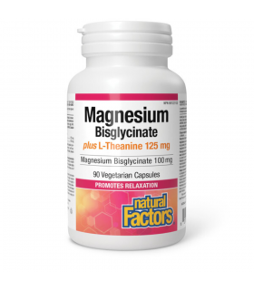 Magnesium Bisglycinate plus L-Theanine 100/125 mg 90 Veg Caps