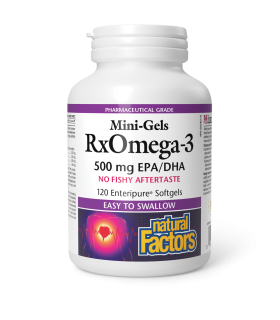 Natural Factors RxOmega-3 Mini-Gels 500 mg, 120 Enteripure Softgels | Unbeatable Prices, Daily Deals | VITASHOP