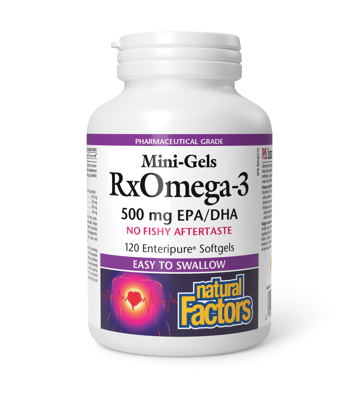 Natural Factors 내추럴 팩터스 RxOmega-3 미니젤 500 mg, 120 Enteripure Softgels | 매일 업데이트되는 특가 상품 | VITASHOP