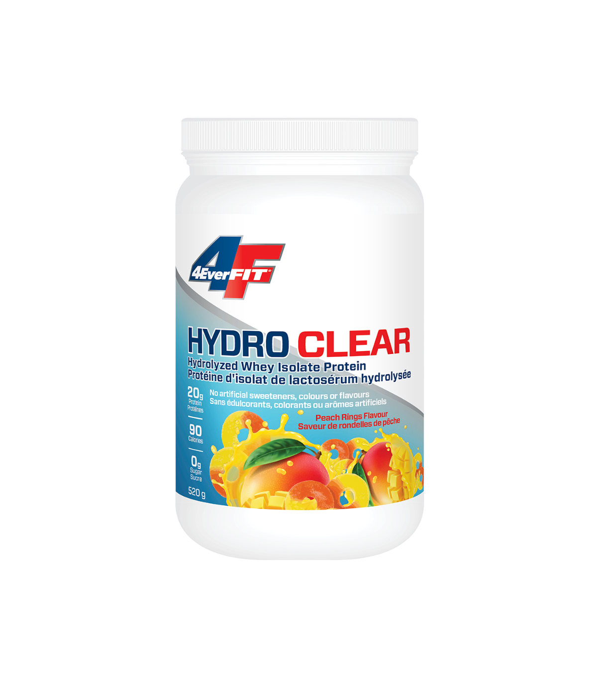 Prairie Naturals 4EverFit Hydro Clear 100% Whey Protein Hydrosylate Peach Ring 520 g | 매일 업데이트되는 특가 상품 | VITASHOP